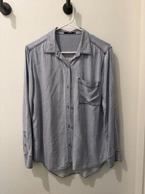 Aritzia Light Blue Washed Button-Down Shirt